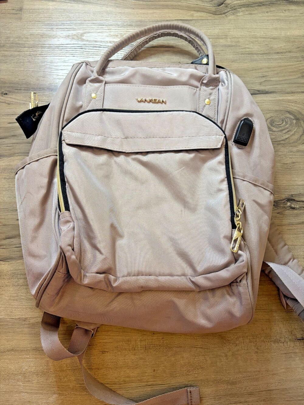 Vankean Dusty Pink/Grey Purple Backpack Bag Charging Read Description